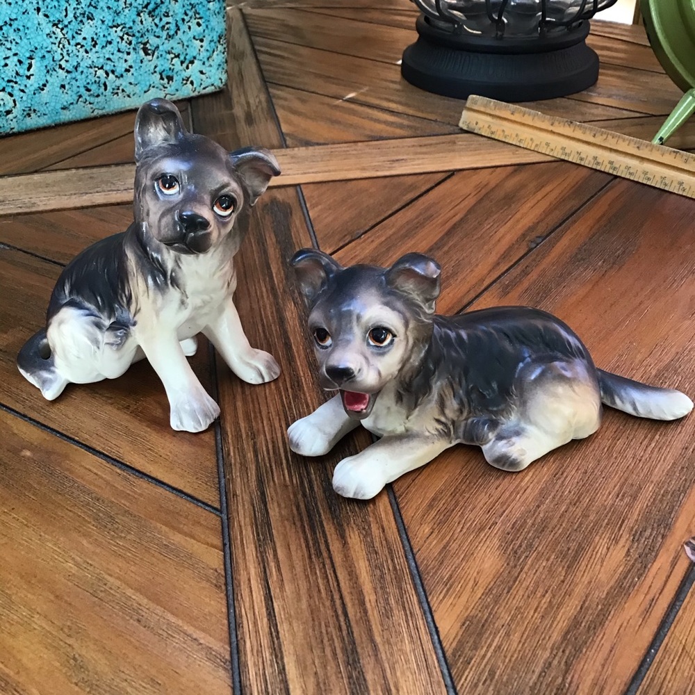 Vintage porcelain dogs (2) at least 60+ years old